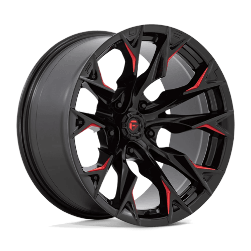 FUEL D823 FLAME Gloss Black Mill W/ Candy Red