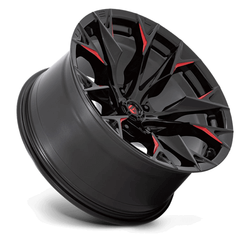 FUEL D823 FLAME Gloss Black Mill W/ Candy Red
