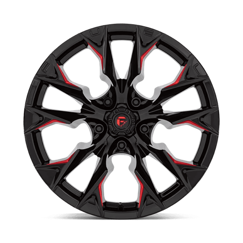 FUEL D823 FLAME Gloss Black Mill W/ Candy Red