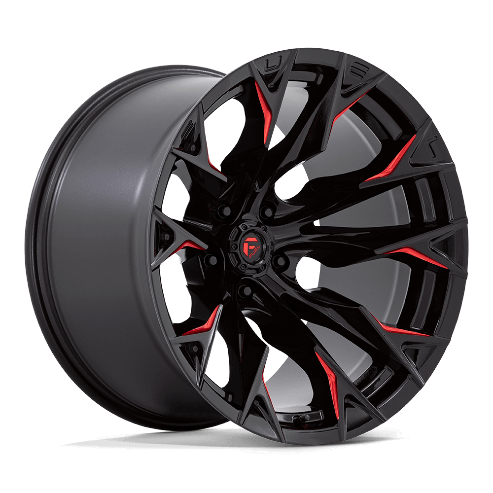 FUEL D823 FLAME Gloss Black Mill W/ Candy Red
