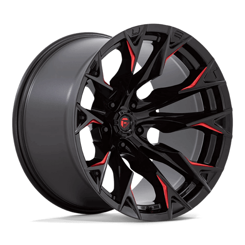 FUEL D823 FLAME Gloss Black Mill W/ Candy Red