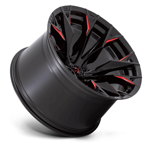 FUEL D823 FLAME Gloss Black Mill W/ Candy Red