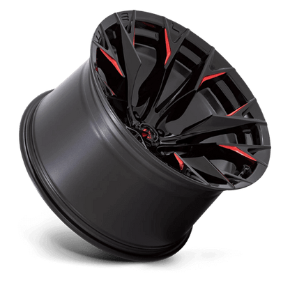 FUEL D823 FLAME Gloss Black Mill W/ Candy Red