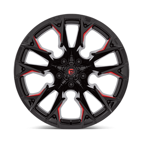 FUEL D823 FLAME Gloss Black Mill W/ Candy Red