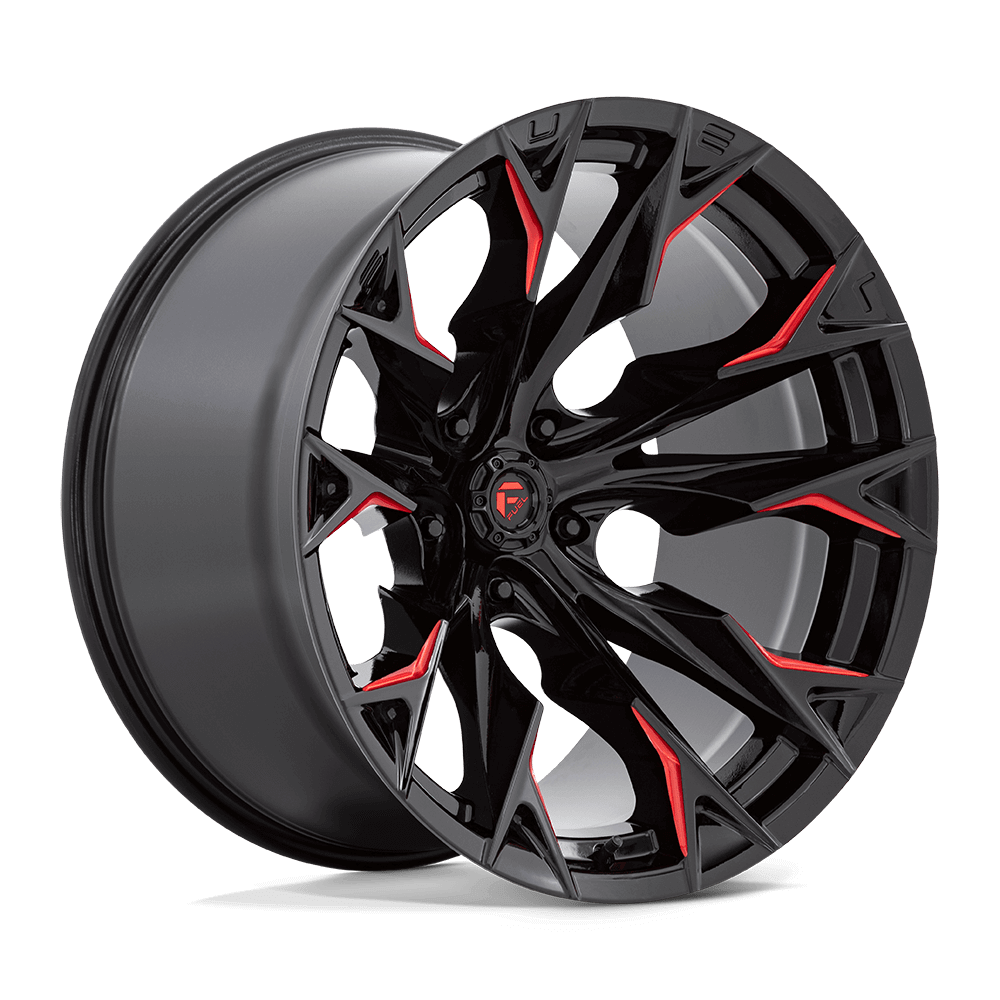 FUEL D823 FLAME Gloss Black Mill W/ Candy Red