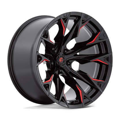 FUEL D823 FLAME Gloss Black Mill W/ Candy Red