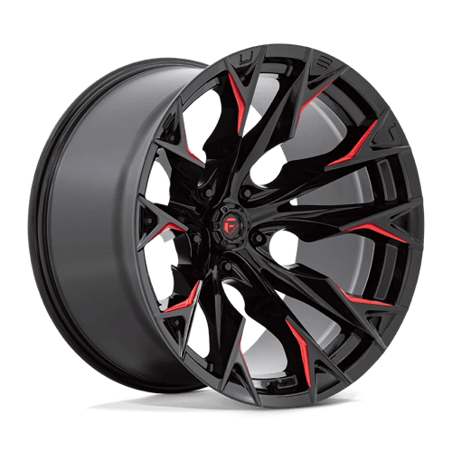 FUEL D823 FLAME Gloss Black Mill W/ Candy Red