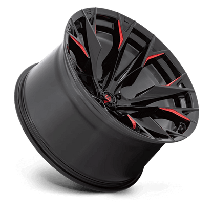 FUEL D823 FLAME Gloss Black Mill W/ Candy Red
