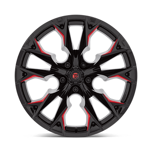 FUEL D823 FLAME Gloss Black Mill W/ Candy Red