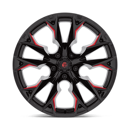 FUEL D823 FLAME Gloss Black Mill W/ Candy Red