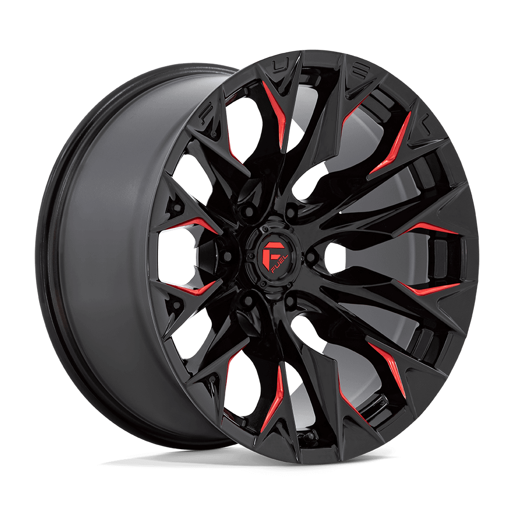 FUEL D823 FLAME Gloss Black Mill W/ Candy Red