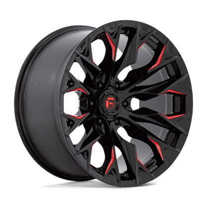 FUEL D823 FLAME Gloss Black Mill W/ Candy Red
