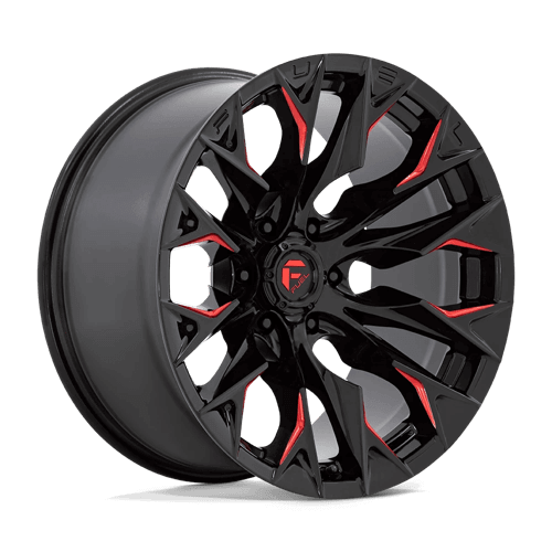 FUEL D823 FLAME Gloss Black Mill W/ Candy Red