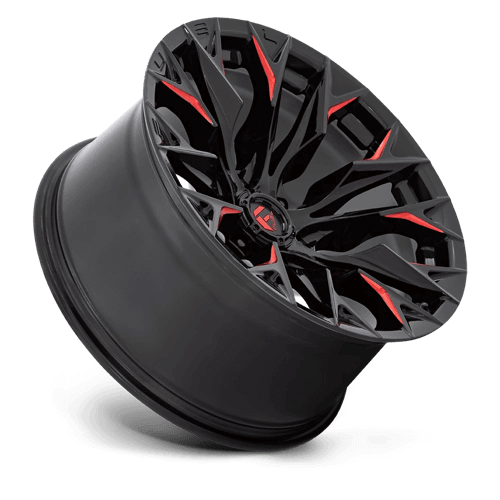 FUEL D823 FLAME Gloss Black Mill W/ Candy Red