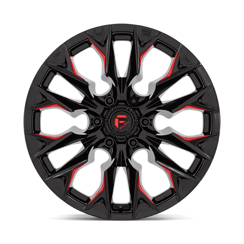 FUEL D823 FLAME Gloss Black Mill W/ Candy Red