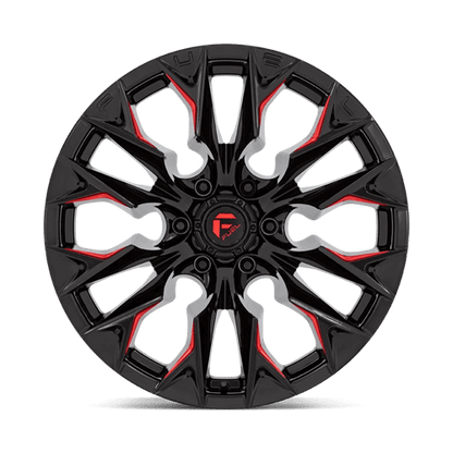 FUEL D823 FLAME Gloss Black Mill W/ Candy Red