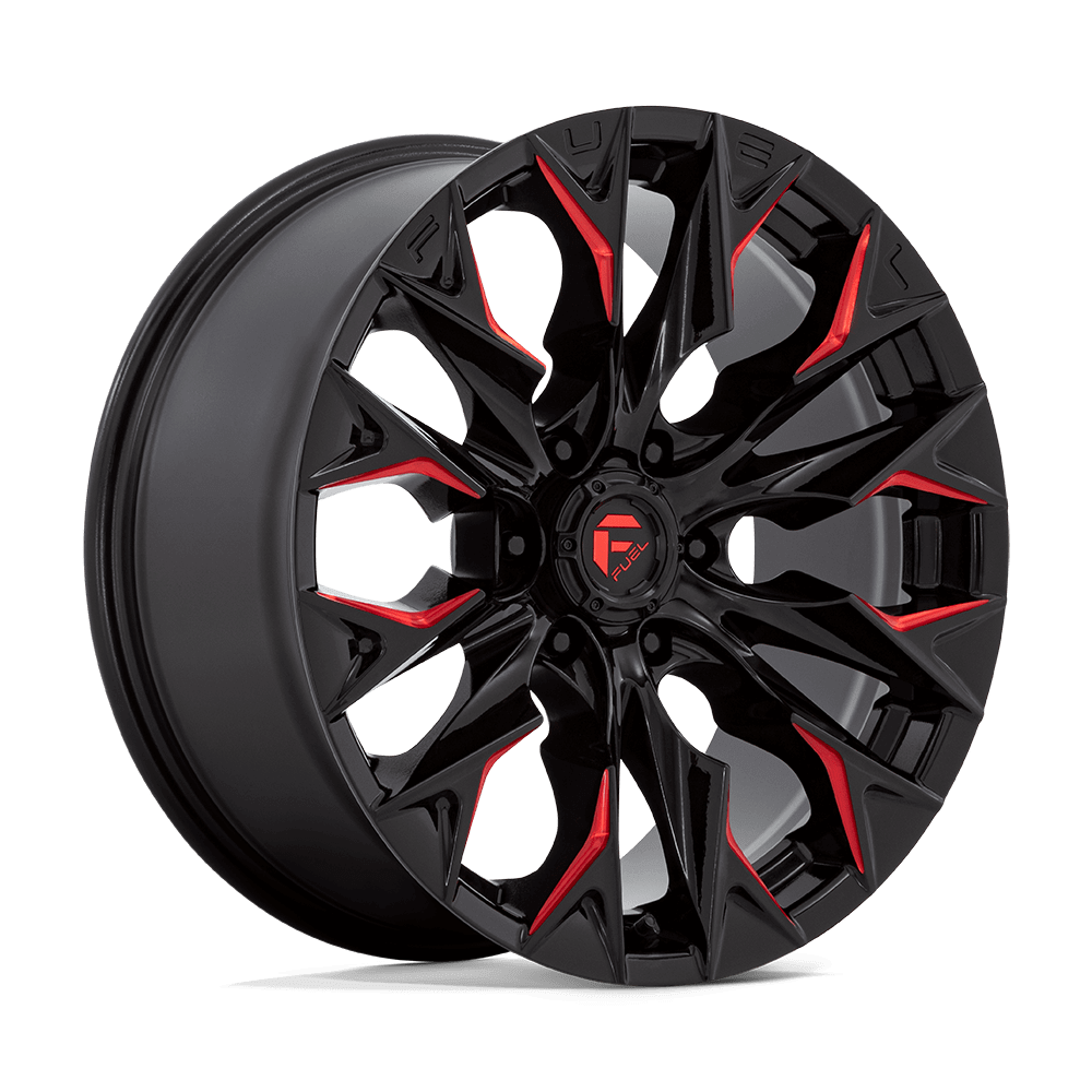 FUEL D823 FLAME Gloss Black Mill W/ Candy Red