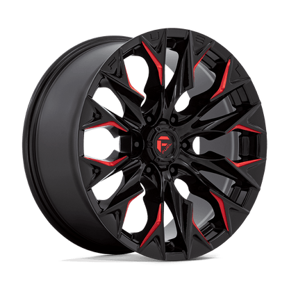 FUEL D823 FLAME Gloss Black Mill W/ Candy Red