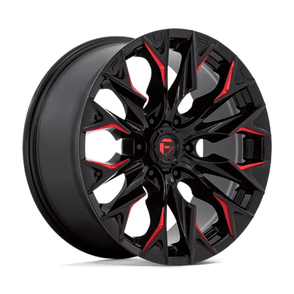 FUEL D823 FLAME Gloss Black Mill W/ Candy Red