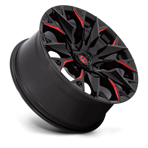 FUEL D823 FLAME Gloss Black Mill W/ Candy Red