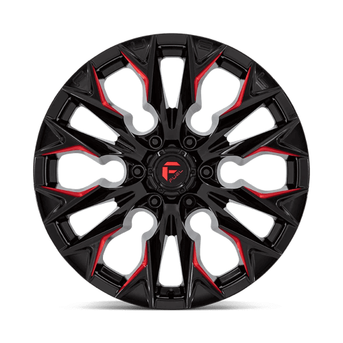 FUEL D823 FLAME Gloss Black Mill W/ Candy Red