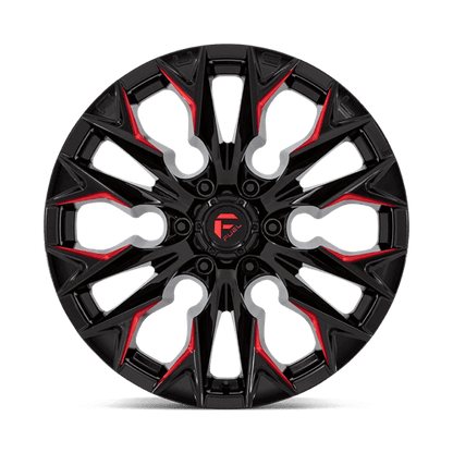 FUEL D823 FLAME Gloss Black Mill W/ Candy Red