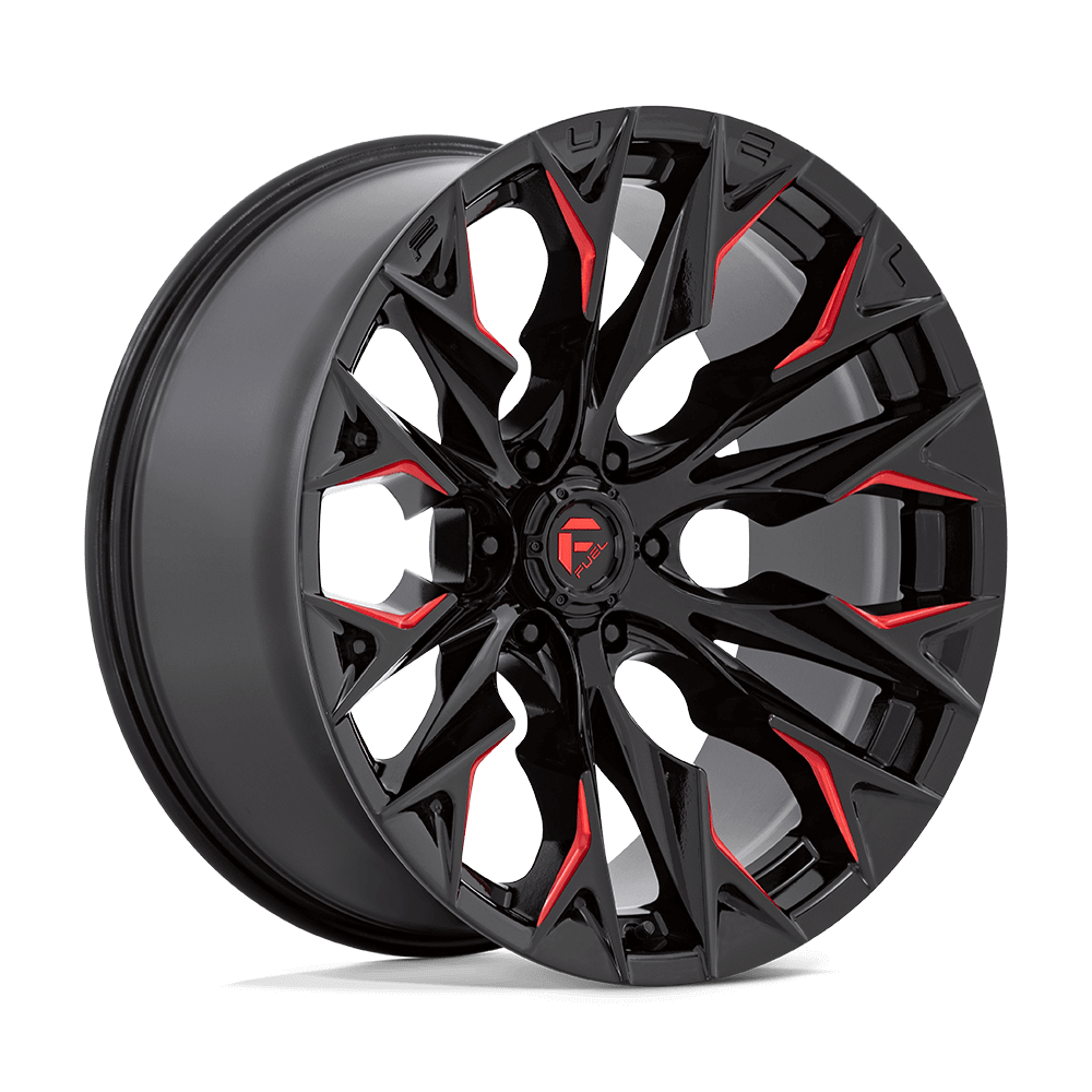 FUEL D823 FLAME Gloss Black Mill W/ Candy Red