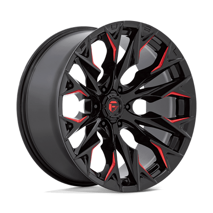 FUEL D823 FLAME Gloss Black Mill W/ Candy Red