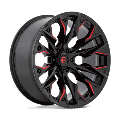 FUEL D823 FLAME Gloss Black Mill W/ Candy Red