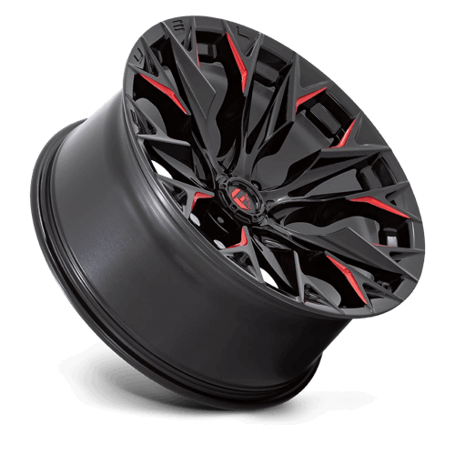 FUEL D823 FLAME Gloss Black Mill W/ Candy Red