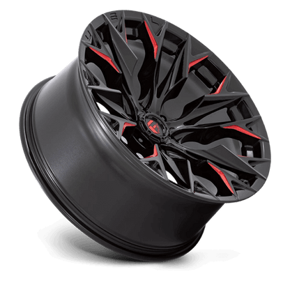 FUEL D823 FLAME Gloss Black Mill W/ Candy Red