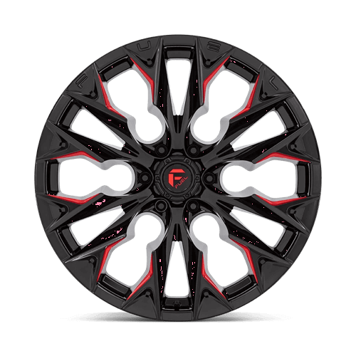 FUEL D823 FLAME Gloss Black Mill W/ Candy Red