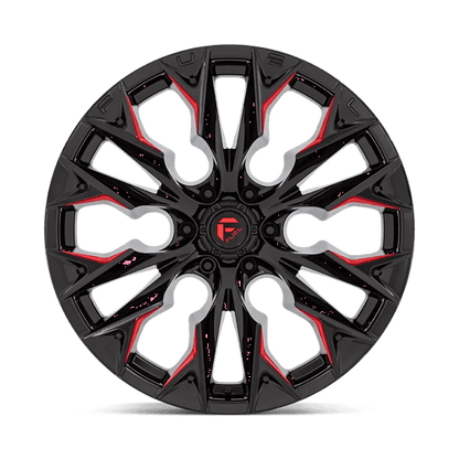 FUEL D823 FLAME Gloss Black Mill W/ Candy Red