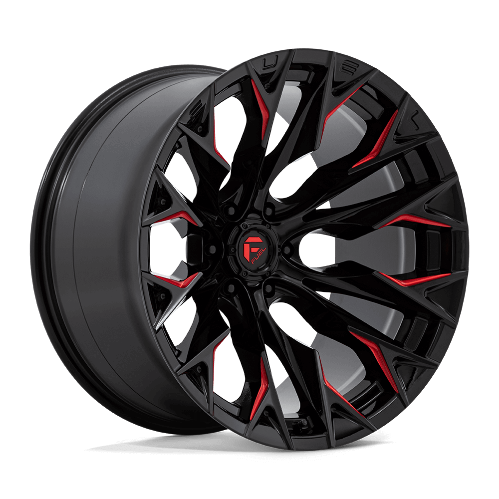 FUEL D823 FLAME Gloss Black Mill W/ Candy Red
