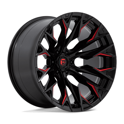 FUEL D823 FLAME Gloss Black Mill W/ Candy Red