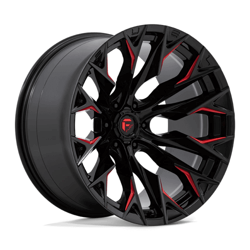 FUEL D823 FLAME Gloss Black Mill W/ Candy Red