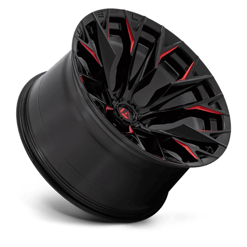 FUEL D823 FLAME Gloss Black Mill W/ Candy Red