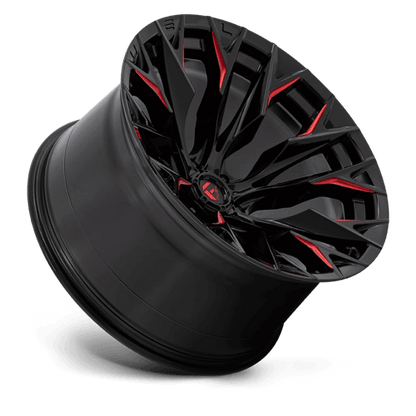 FUEL D823 FLAME Gloss Black Mill W/ Candy Red