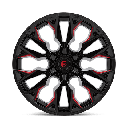 FUEL D823 FLAME Gloss Black Mill W/ Candy Red