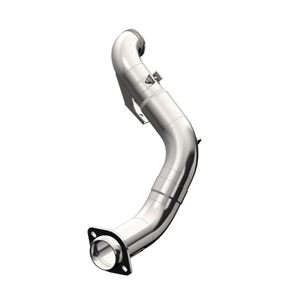 MBRP | 4 Inch Turbo Down Pipe For 15-16 Ford 6.7L Powerstroke Non Cab and Chassis Only T409 Stainless Steel EO Num. D-763-1  | FS9CA460