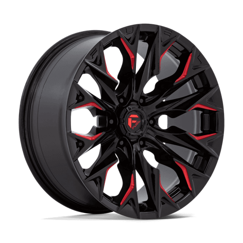 FUEL D823 FLAME Gloss Black Mill W/ Candy Red