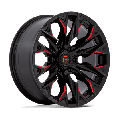 FUEL D823 FLAME Gloss Black Mill W/ Candy Red