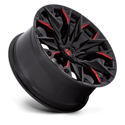 FUEL D823 FLAME Gloss Black Mill W/ Candy Red