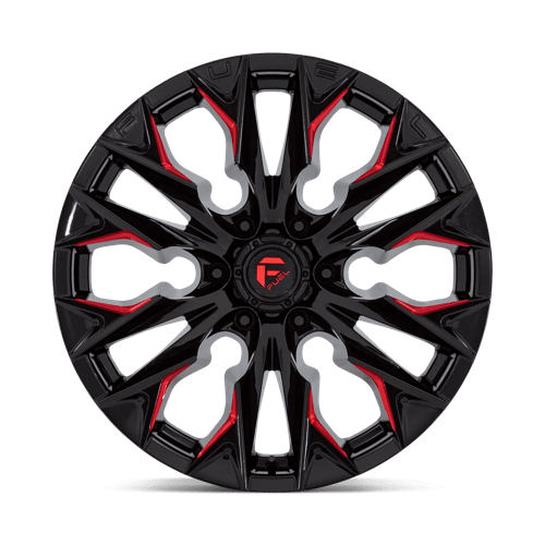 FUEL D823 FLAME Gloss Black Mill W/ Candy Red