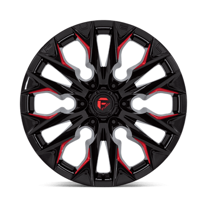 FUEL D823 FLAME Gloss Black Mill W/ Candy Red
