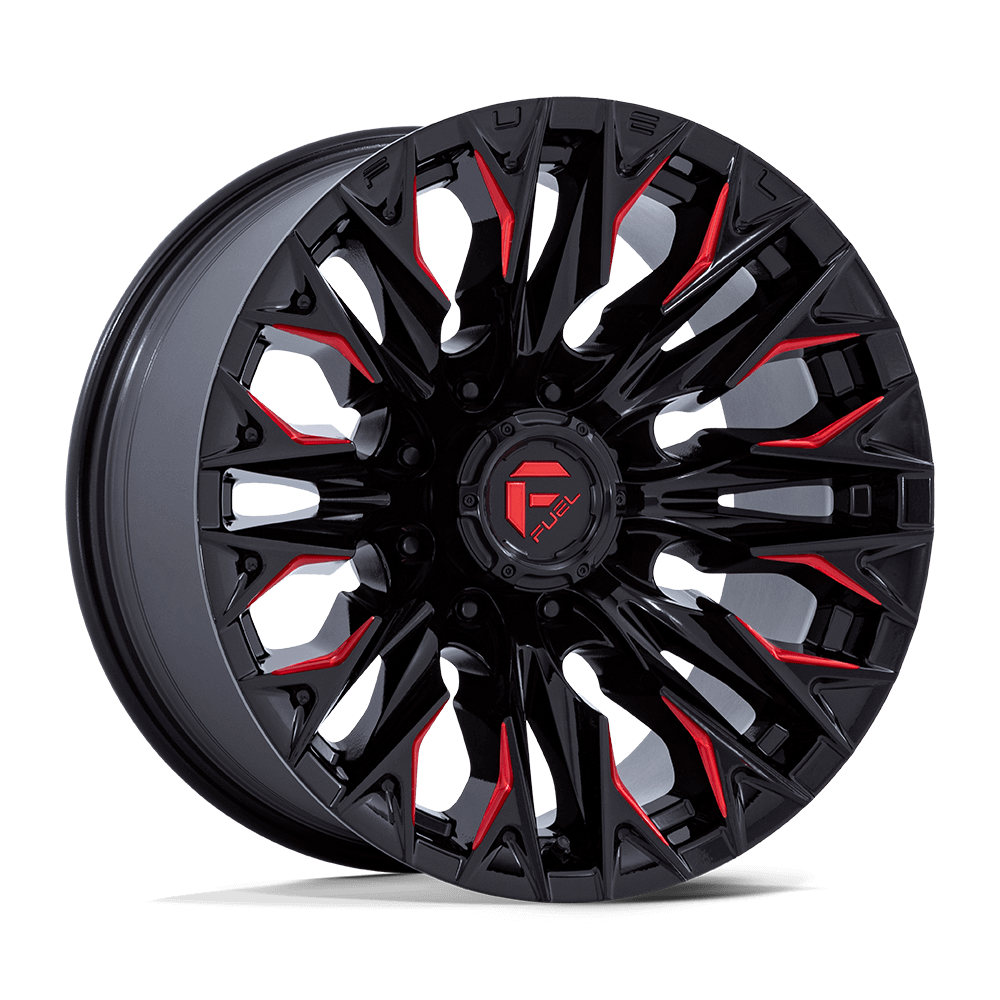 FUEL D823 FLAME Gloss Black Mill W/ Candy Red