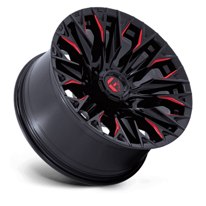 FUEL D823 FLAME Gloss Black Mill W/ Candy Red
