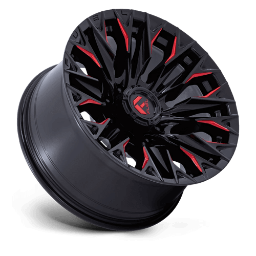 FUEL D823 FLAME Gloss Black Mill W/ Candy Red