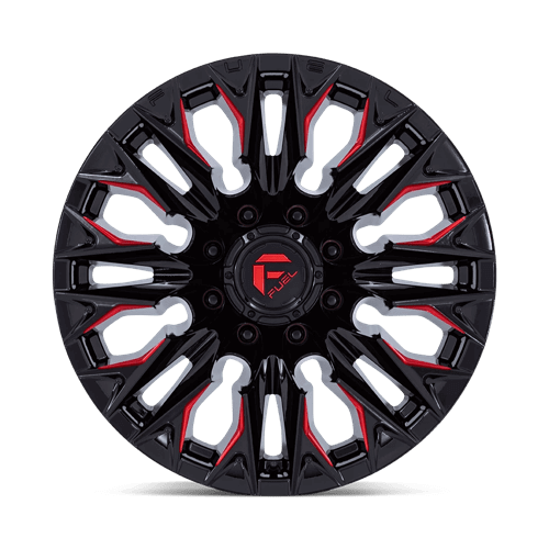 FUEL D823 FLAME Gloss Black Mill W/ Candy Red