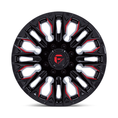 FUEL D823 FLAME Gloss Black Mill W/ Candy Red